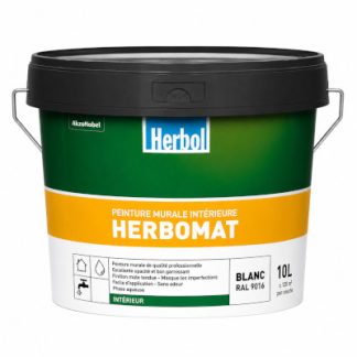 Peinture Herbol Herbosatin blanc finition mate pour murs et plafonds intérieurs