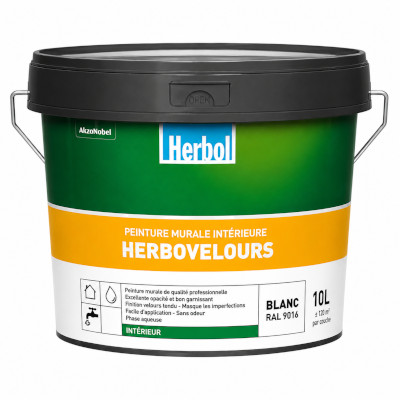 Peinture Herbol Herbovelours blanc finition velours pour murs et plafonds intérieurs