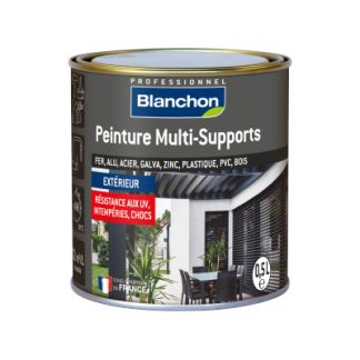 Peinture Multi‑Supports Blanchon satinée pour extérieur, résine polyuréthane, haute résistance UV et intempéries.